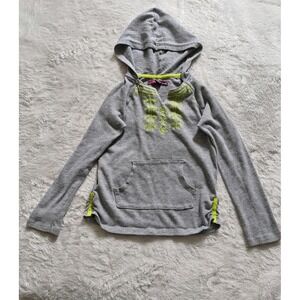 Epic Threads Girls Size Small Pullover Hooded Sweater Gray And‎ Green